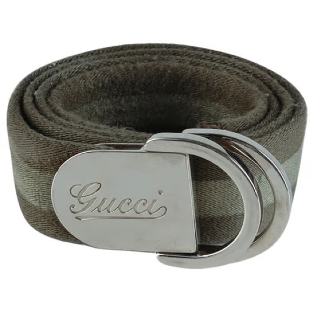 Gucci Belt 189812 olive green D Ring Web belt RARE vintage